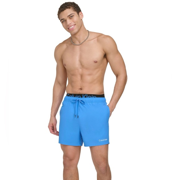 Calvin Klein Logo Elastic Waist Modern Euro
5" Volley Swim Trunks, NWT - Picture 3 of 6
